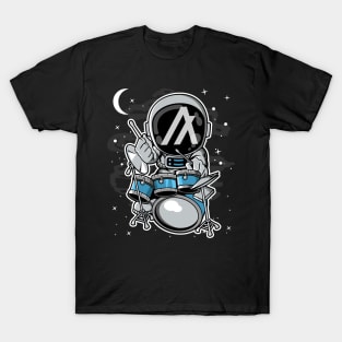 Astronaut Drummer Algorand ALGO Coin To The Moon Crypto Token Cryptocurrency Blockchain Wallet Birthday Gift For Men Women Kids T-Shirt